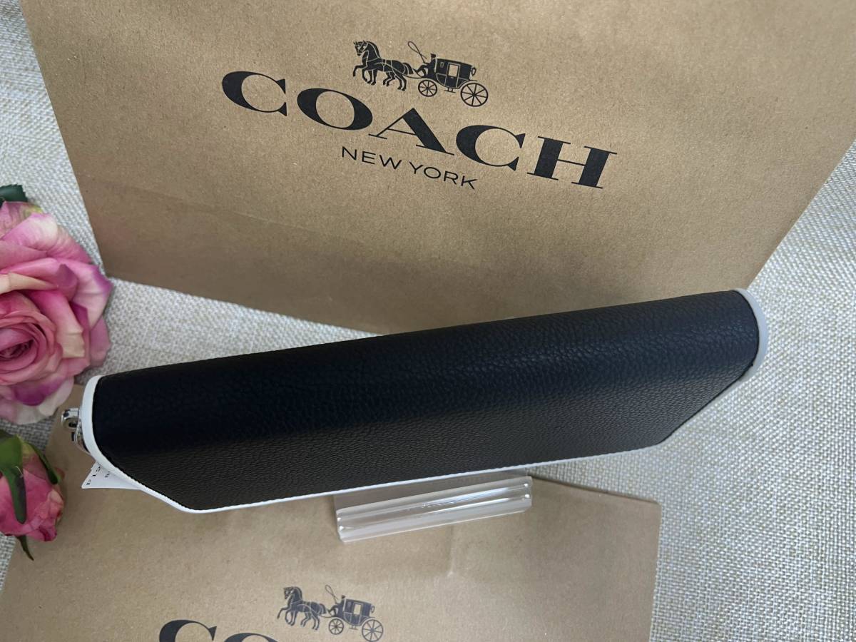 コーチ COACH 長財布 財布 ロング ウォレット ラウンドファスナー バイカラー 黒 白 プレゼント クリスマス 財布 レディース B167 F12585 _画像5