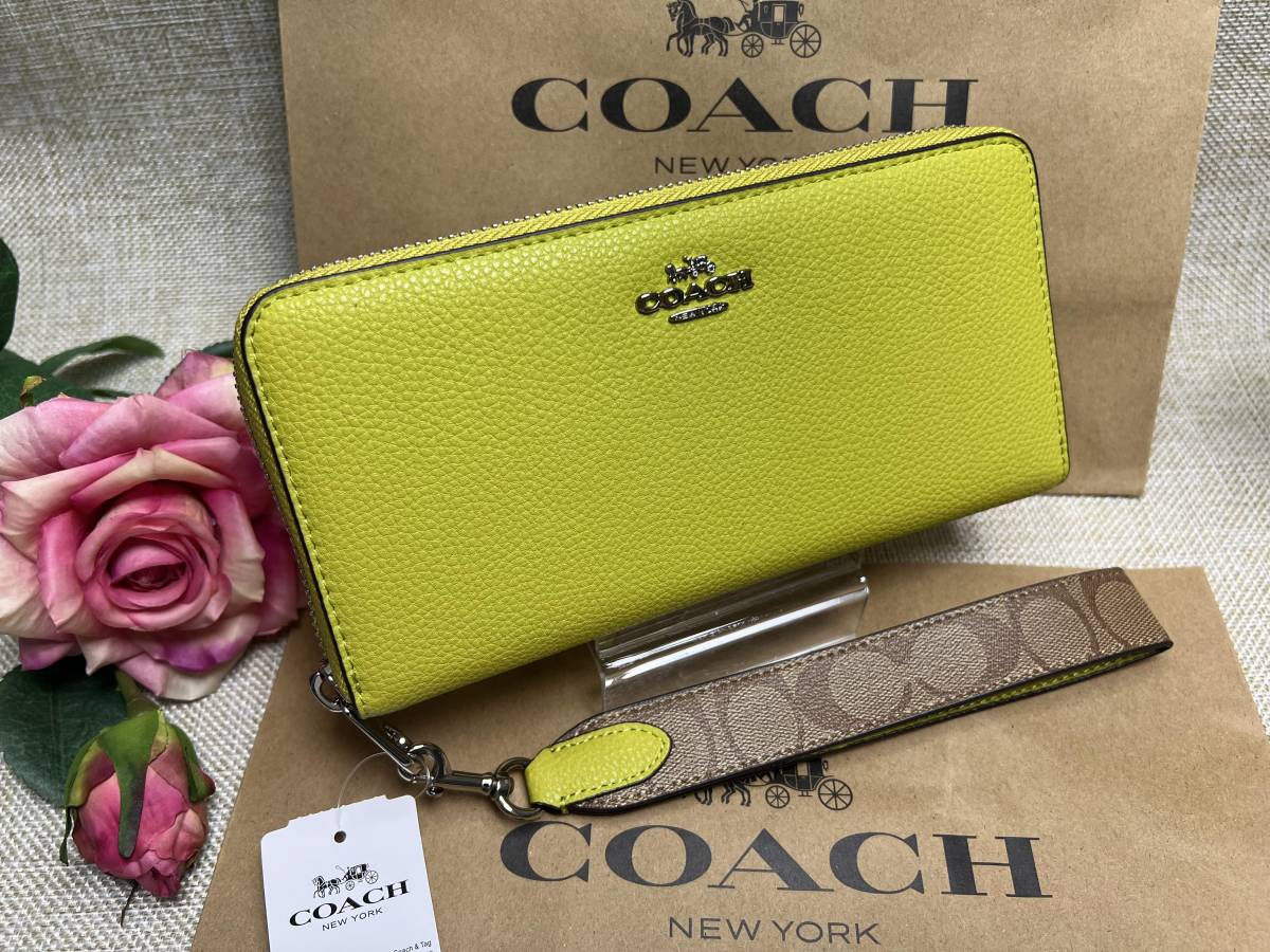 コーチ COACH 長財布 シグネチャー キャンバス ロング ジップ アラウンド プレゼント 長財布 レディース 新品 未使用 ファッション A204_画像1