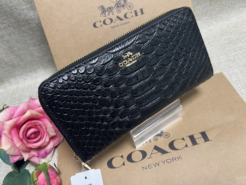 コーチ COACH 長財布 財布 シグネチャー アコーディオンジッピー スネーク型押し エンボスドスネーク レザー プレゼント 新品 未使用 b180 _画像2