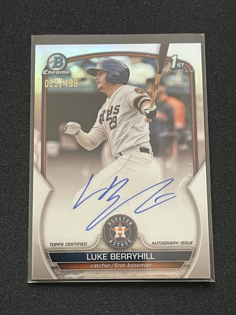 Luke Berryhill【2023 Bowman Chrome】1st Bowman Refractor Auto #/499_画像1