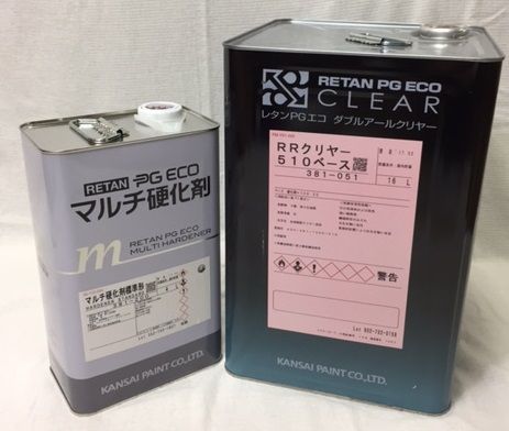 ◆ＰＧエコＲＲクリヤー５１０【主剤３０００ｇ＋硬化剤６００ｇ】 関西ペイント クリア２液ウレタン塗料５：１自動車用塗料_画像2