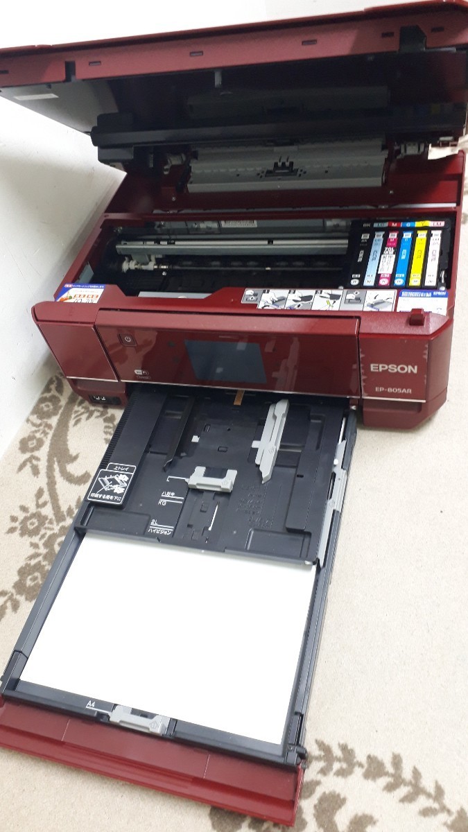 【ジャンク】複合機 エプソン EP-806AR レッド 難あり インクジェット プリンター コピー スキャナー EPSON 印刷 八王子市 引き取りOK_画像4