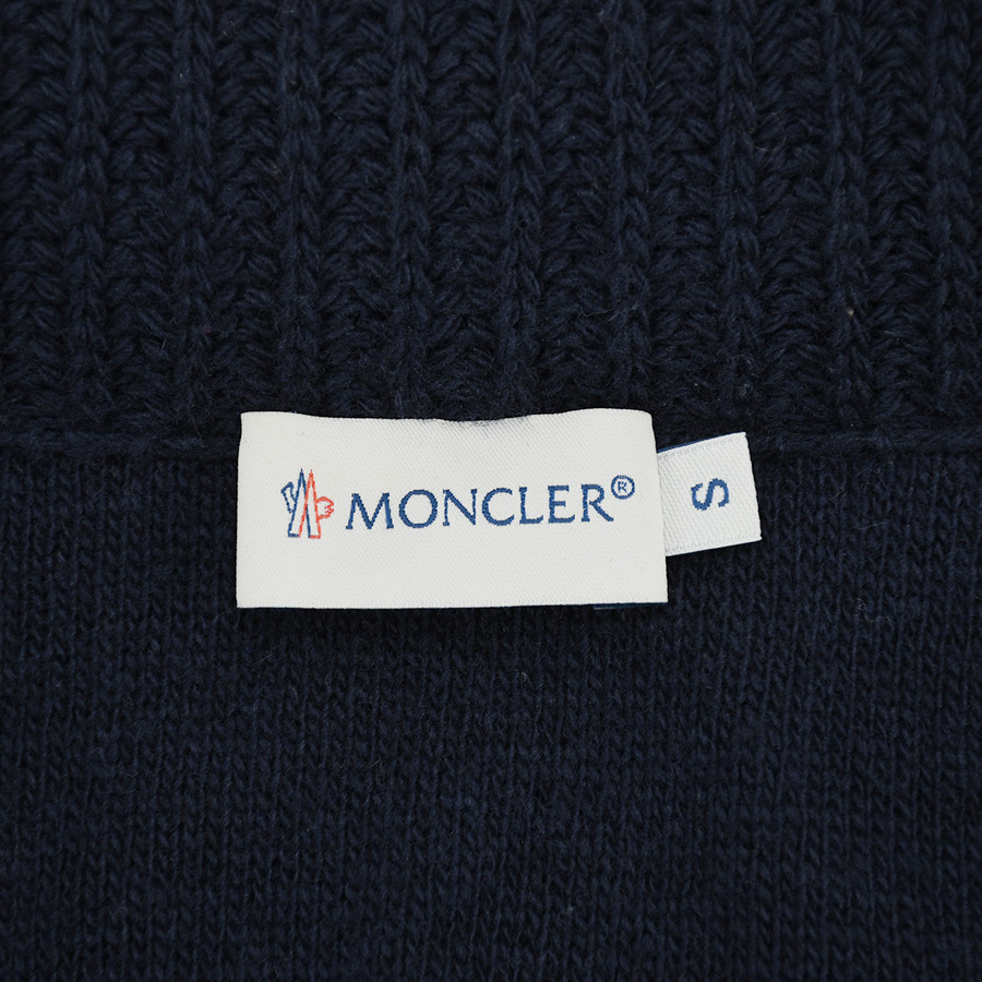 モンクレール MONCLER ニット ダウン ジャケット カーディガン MAGLIONE TRICOT CARDIGAN ナイロン ウール ネイビー サイズS アウター 中古_画像7