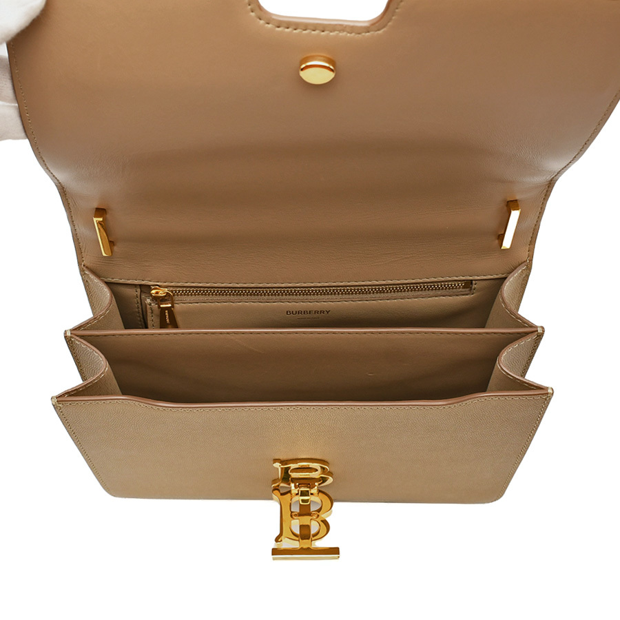  Burberry BURBERRY сумка на плечо TB Logo medium кожа бежевый Gold металлические принадлежности Cross корпус наклонный .. женский б/у 