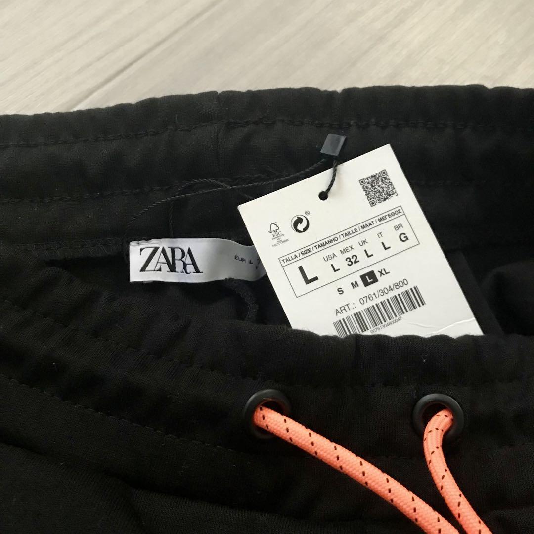 新品 未使用 ZARA ザラ スウェットパンツ 黒 ブラック 黒 メンズ Lの画像6