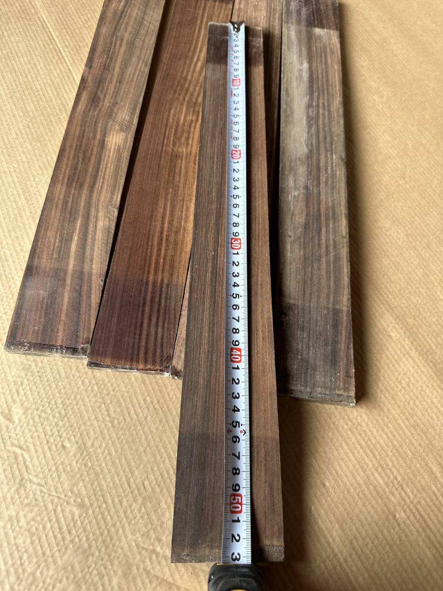Y1055 木材 ローズウッド 指板材 未使用品 未完成品x5枚_画像5