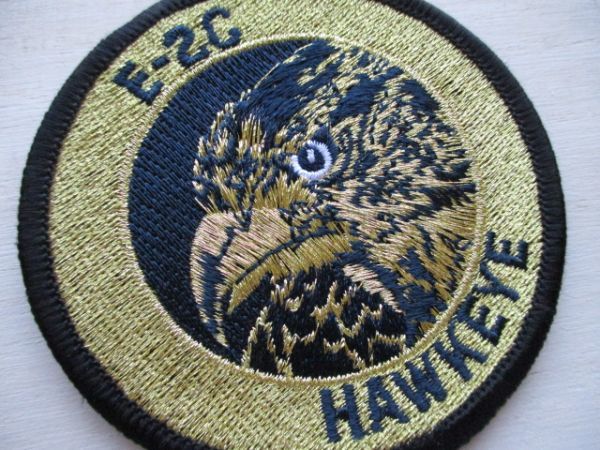 【送料無料】アメリカ海軍E-2C ホークアイHAWKEYEパッチ刺繍ワッペン/早期警戒機Grumman VAW厚木基地NAVY米海軍USN米軍NAVY白頭鷲 M17_画像2