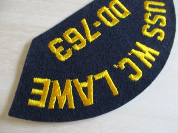 【送料無料】アメリカ海軍USS W.C. Lawe DD-763パッチ刺繍ワッペン/AIRCRAFT CARRIER CAP patchネイビーNAVY米海軍USN米軍HAT INSIGNIA M3_画像3