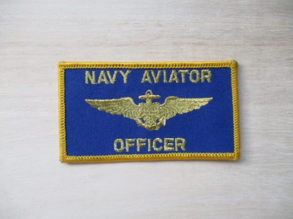 【送料無料】アメリカ海軍NAVY AVIATOR OFFICERワッペン/飛行将校ネームpatchパッチPILOT NAME TAGネイビーNAVY米海軍タグUSN米軍US M12_画像1