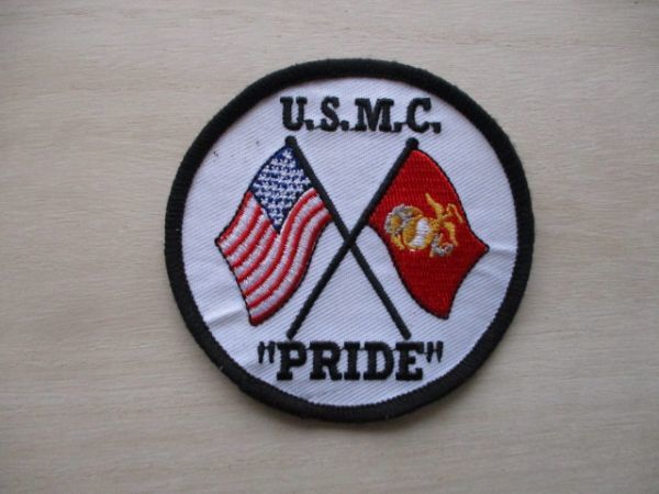 【送料無料】アメリカ海兵隊UNITED STATES MARINE CORPS PRIDEパッチ星条旗ワッペン/LOGOロゴpatchマリーンMARINE米海兵隊USMC米軍US M44_画像1