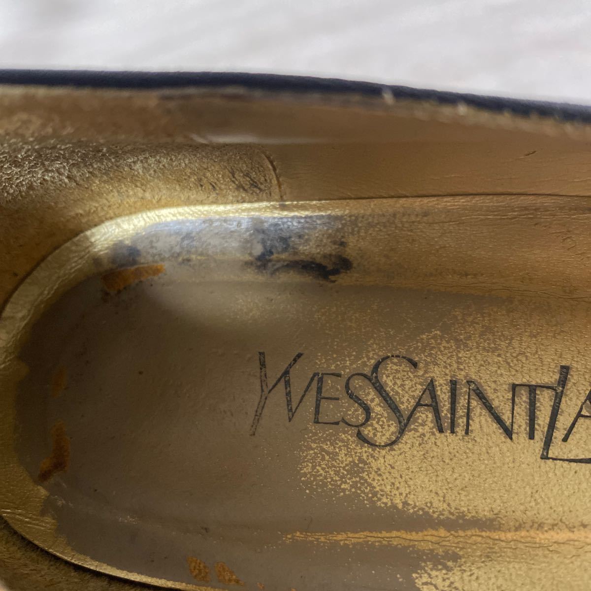 3727☆ Yves saint Laurent イヴサンローラン パンプス シューズ 靴 カジュアル ドレス レディース 38 ブラック 箱付き_画像7