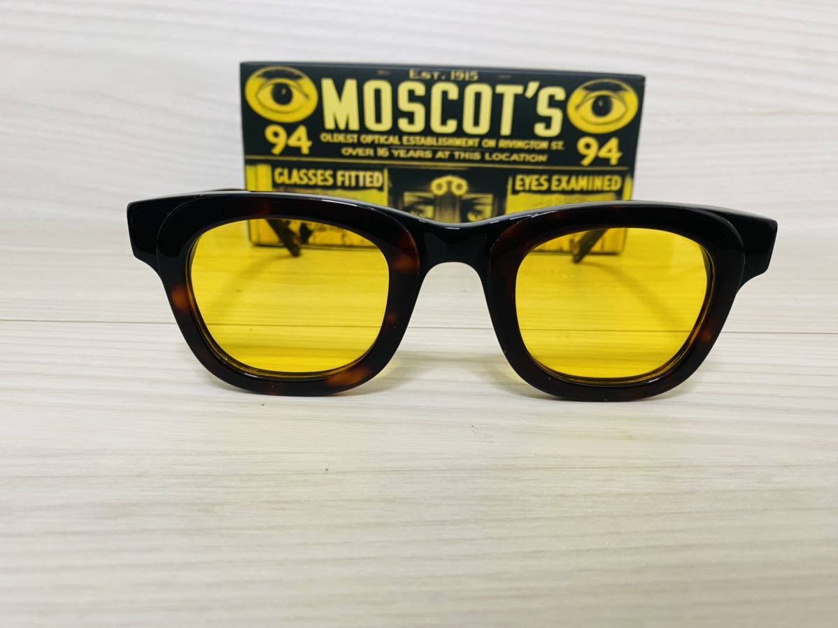 MOSCOT★モスコット サングラス★FRITZ★伊達眼鏡 スクエア カラーレンズ 鼈甲柄 未使用 美品_画像1