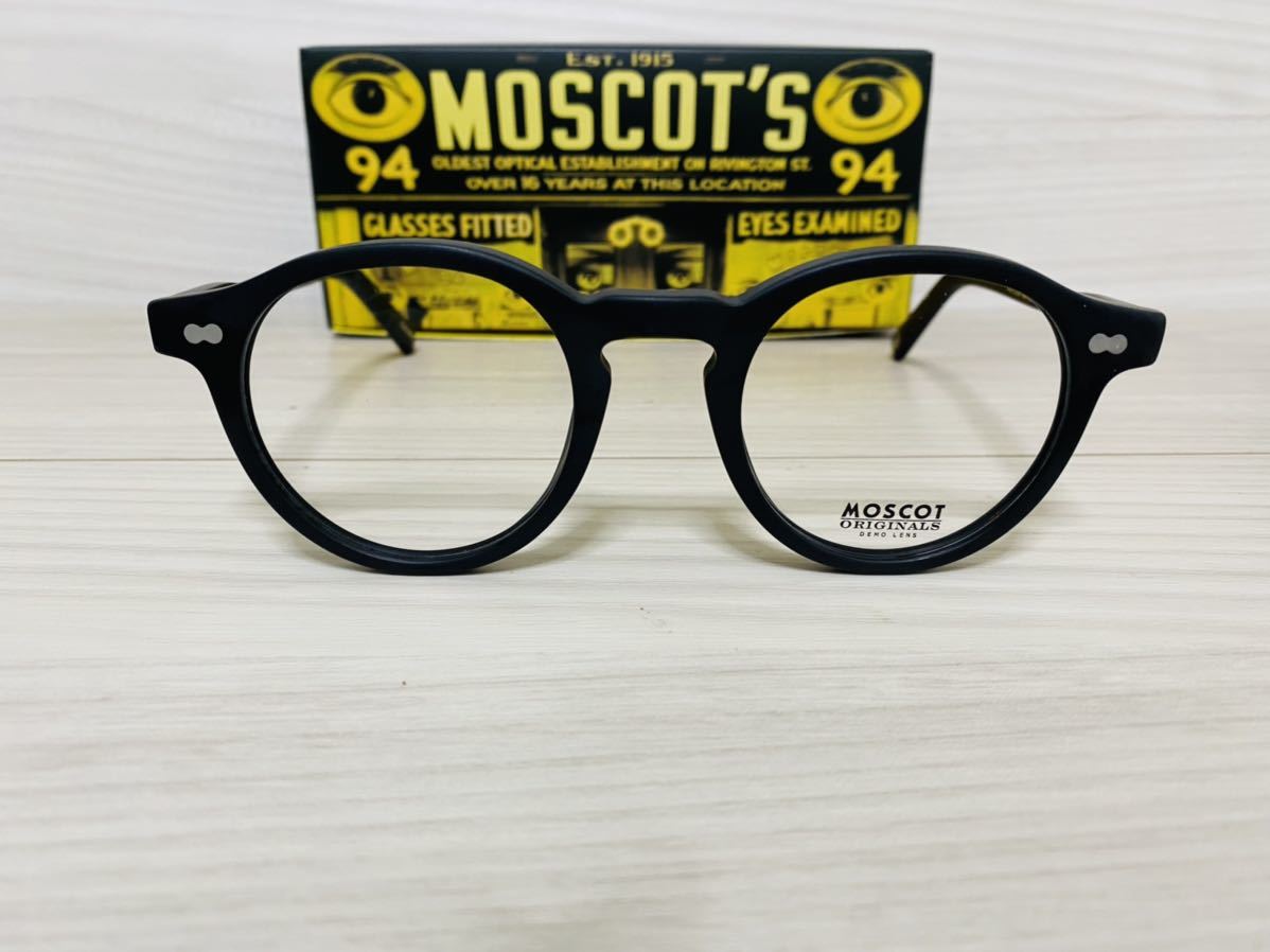 MOSCOT モスコット★ミルゼン★メガネフレーム★MILTZEN★伊達眼鏡★黒縁 艶消し 人気 ボストン ウェリントン 未使用 美品_画像1