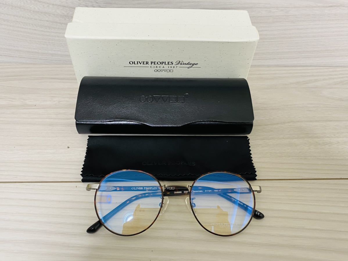 OLIVER PEOPLES オリバーピープルズ 眼鏡フレーム OV5988 5007 Chessman★ラウンド ボストン 鼈甲柄 未使用 美品_画像10