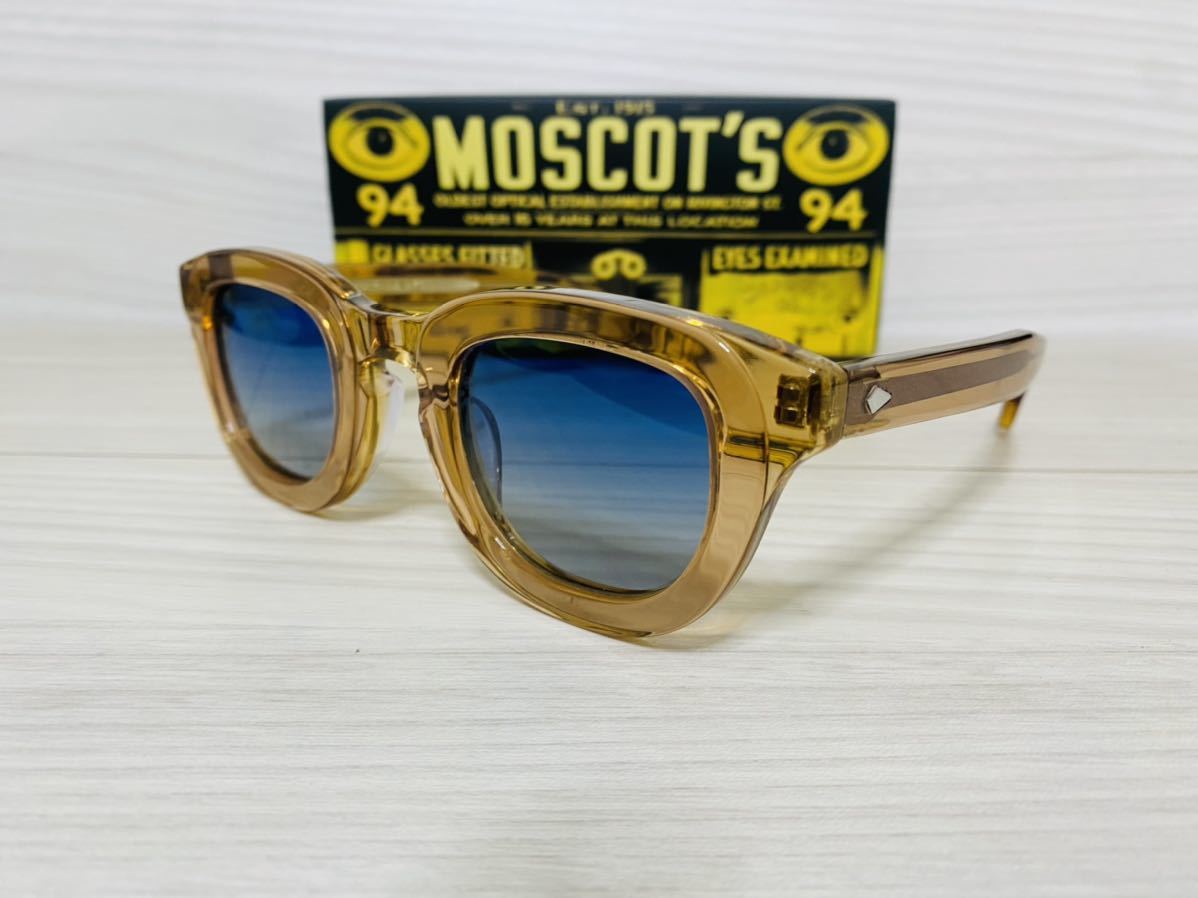 MOSCOT★モスコット サングラス★TELENA★伊達眼鏡 ウェリントン グラデーションレンズ ブルー 未使用 美品_画像2