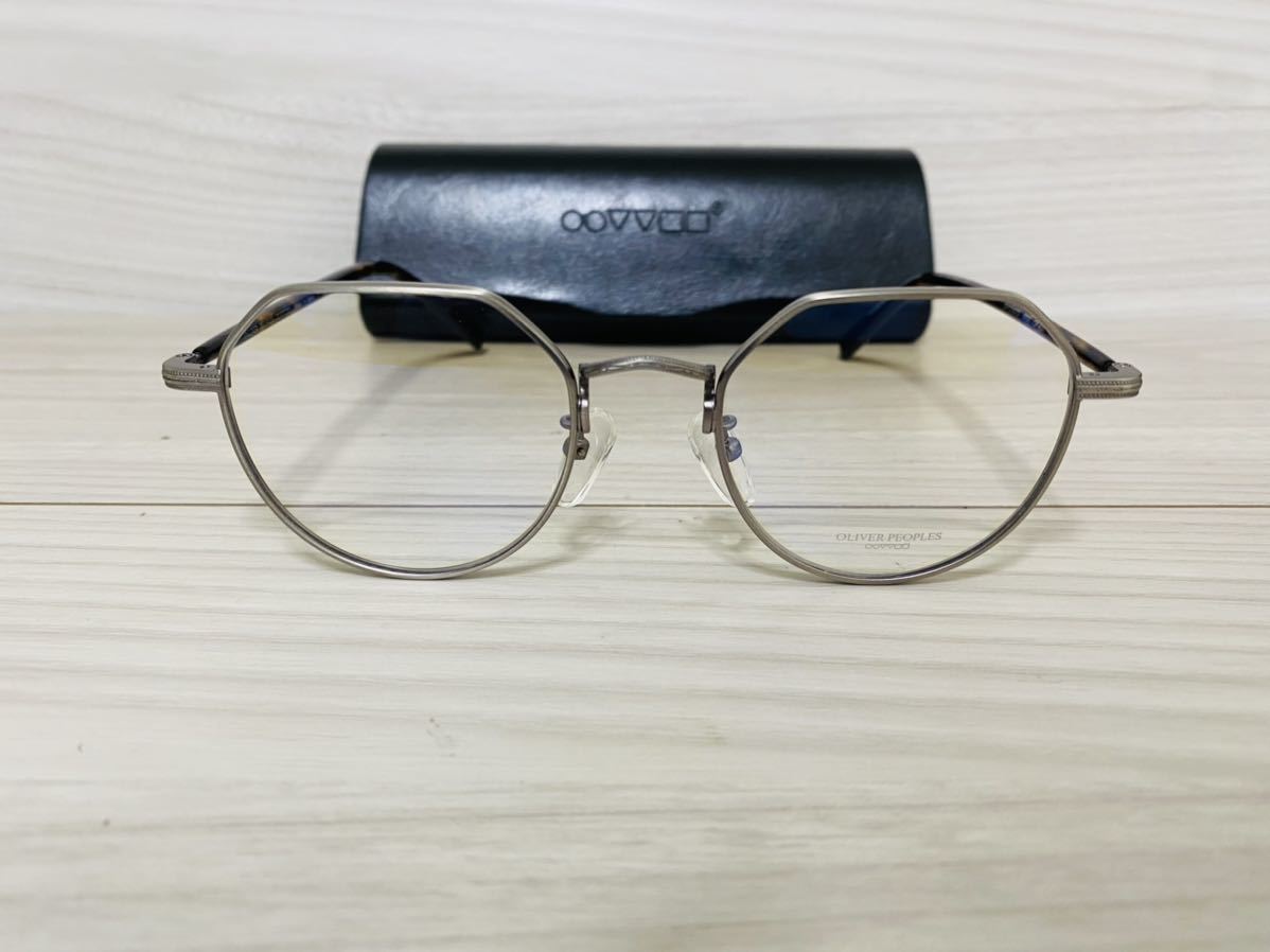 OLIVER PEOPLES オリバーピープルズ 眼鏡フレーム OV1216TD 5032 OP43-T★スクエア シルバー 鼈甲柄 メタルフレーム 未使用 美品_画像1