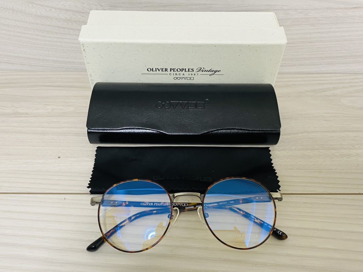 OLIVER PEOPLES オリバーピープルズ 眼鏡フレーム OV5988 5007 Chessman★ボストン シルバー 鼈甲柄 未使用 美品★_画像9