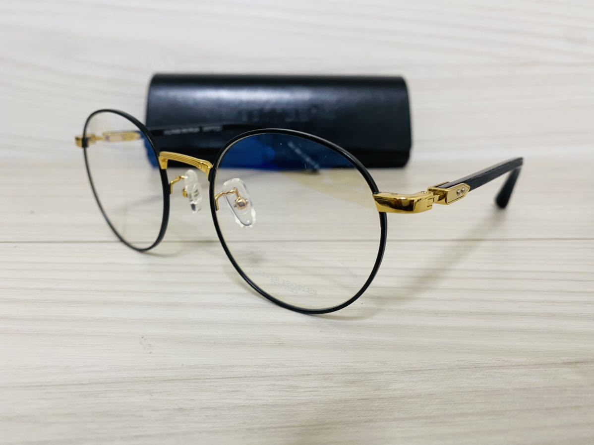 OLIVER PEOPLES オリバーピープルズ 眼鏡フレーム OV5988 5008 Chessman★ボストン ブラック ゴールド 未使用 美品★_画像2