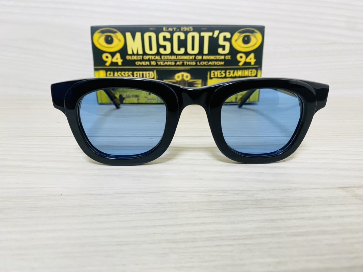 MOSCOT★モスコット サングラス★FRITZ★伊達眼鏡 スクエア ウェリントン カラーレンズ 黒縁★未使用 美品★_画像1