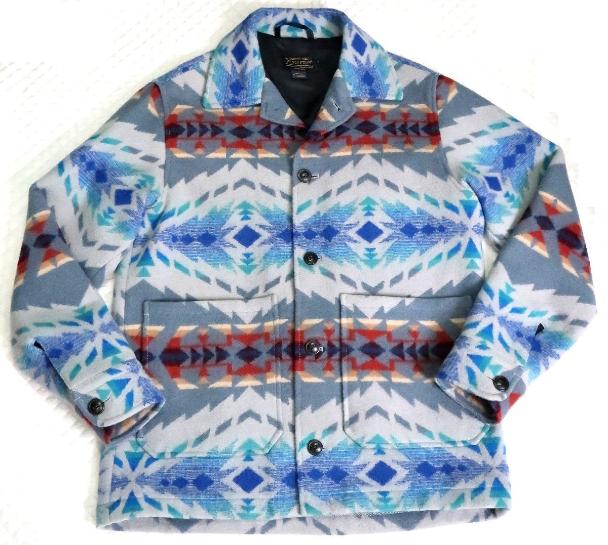 美品 ペンドルトン PENDLETON ネイティブ柄 ウール メンズ S コート ブルゾン 幾何学 総柄 ジャケット_画像1