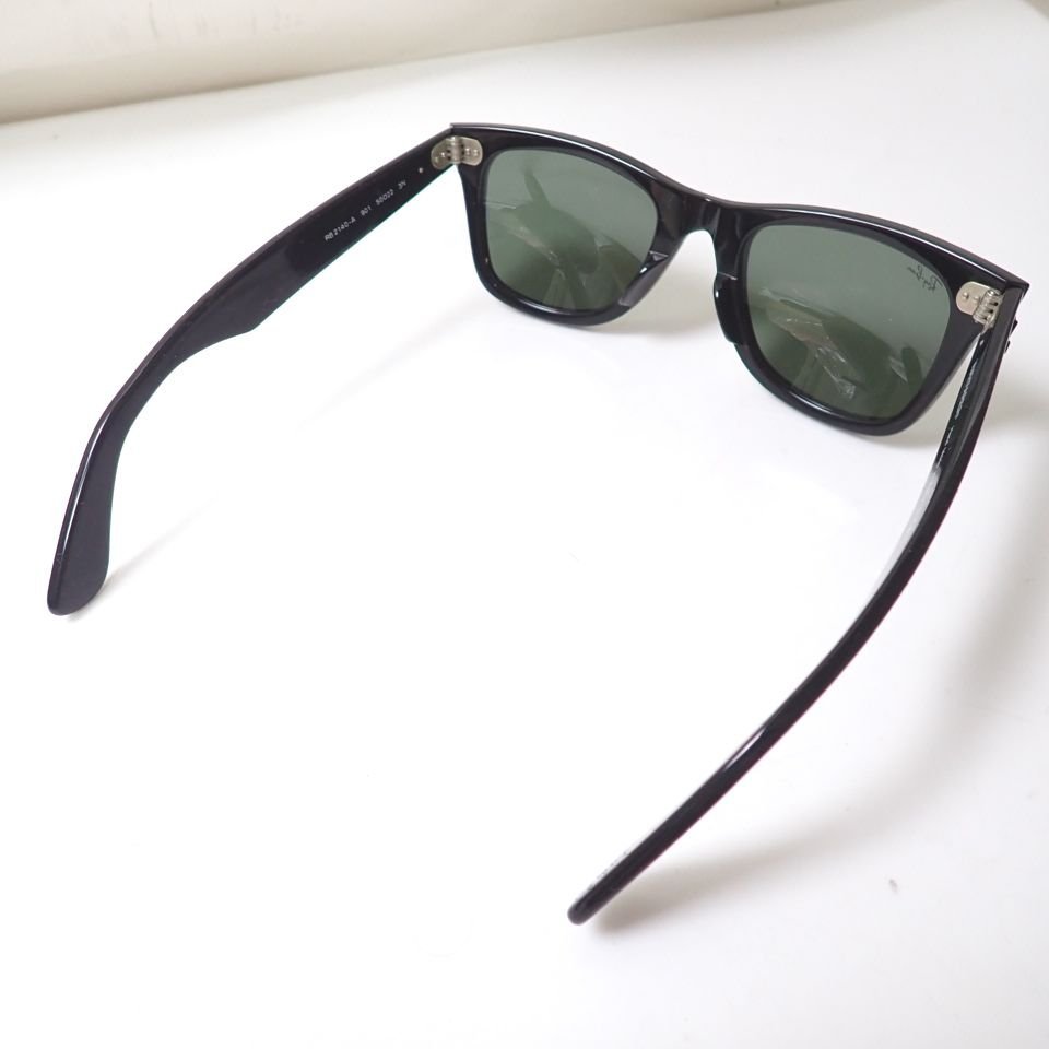 ★Ray-Ban/レイバン ウェイファーラー サングラス RB2140-A/ブラック/グリーン/フルリム/セルフレーム/ケース・クロス付き&1929300021_画像2