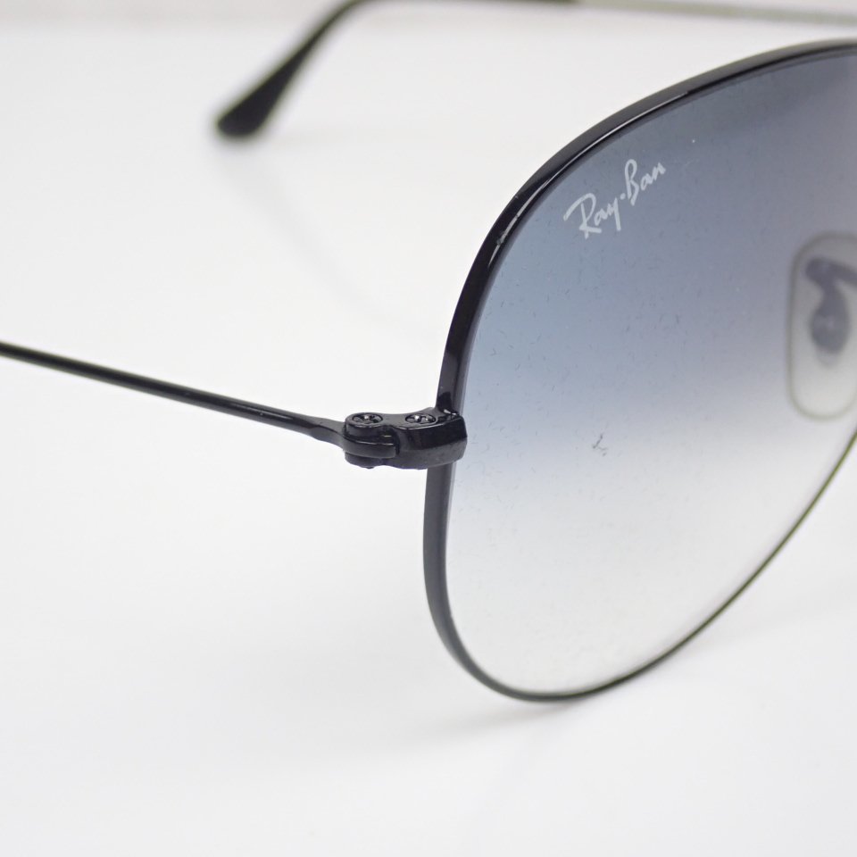 □Ray-Ban/レイバン AVIATOR/アビエーター LARGE METAL サングラス RB3025/ブラック/ブルー系/ケース付き&1933600019_画像5