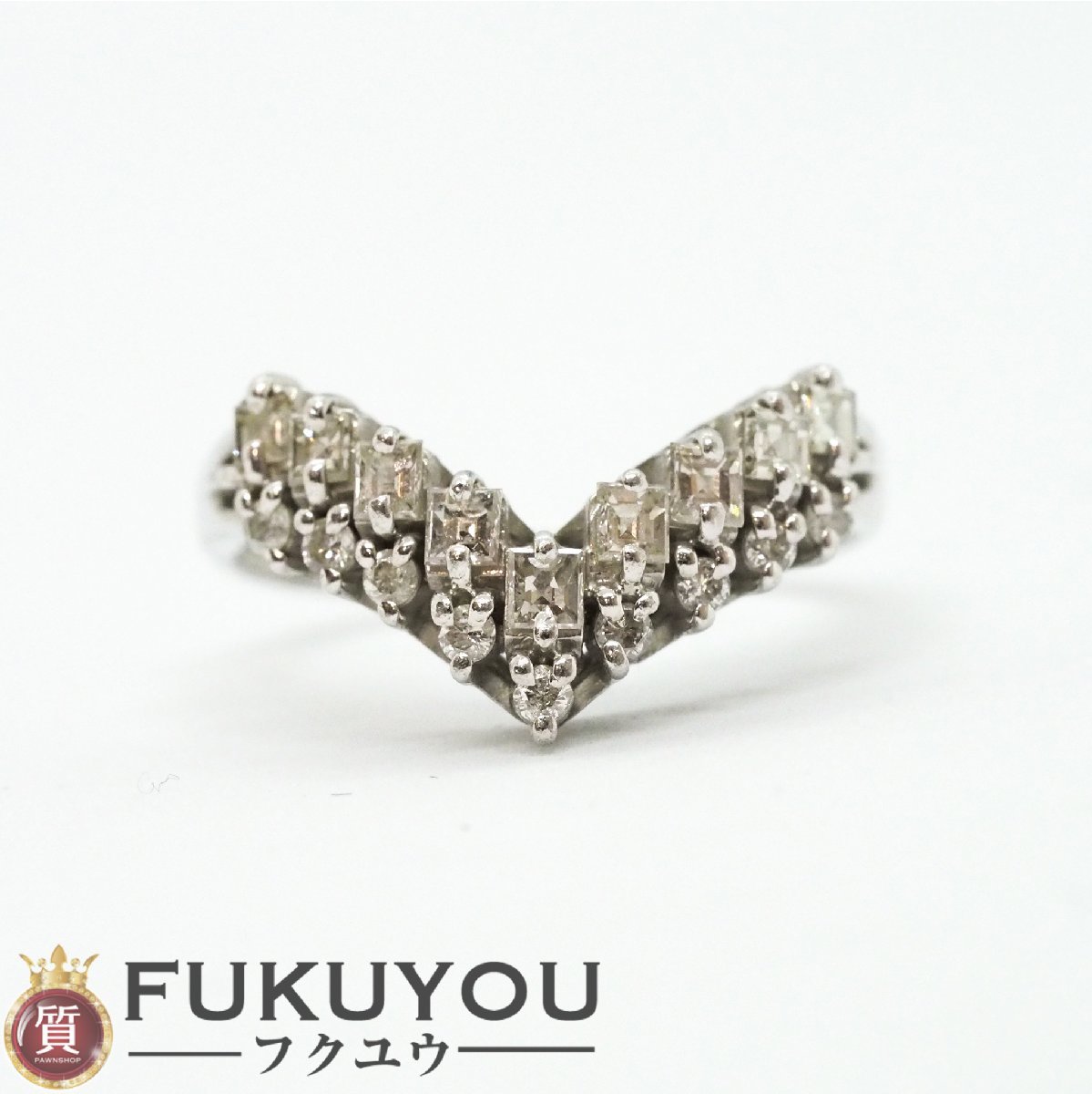 【値下げ】 0.52ct メレダイヤモンド Pt900 プラチナデザインリング 12号 4.3g プラチナ台