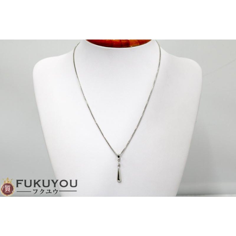 経典 Pt850 プラチナチェーンネックレス トップ付 6.7g 40cm プラチナ