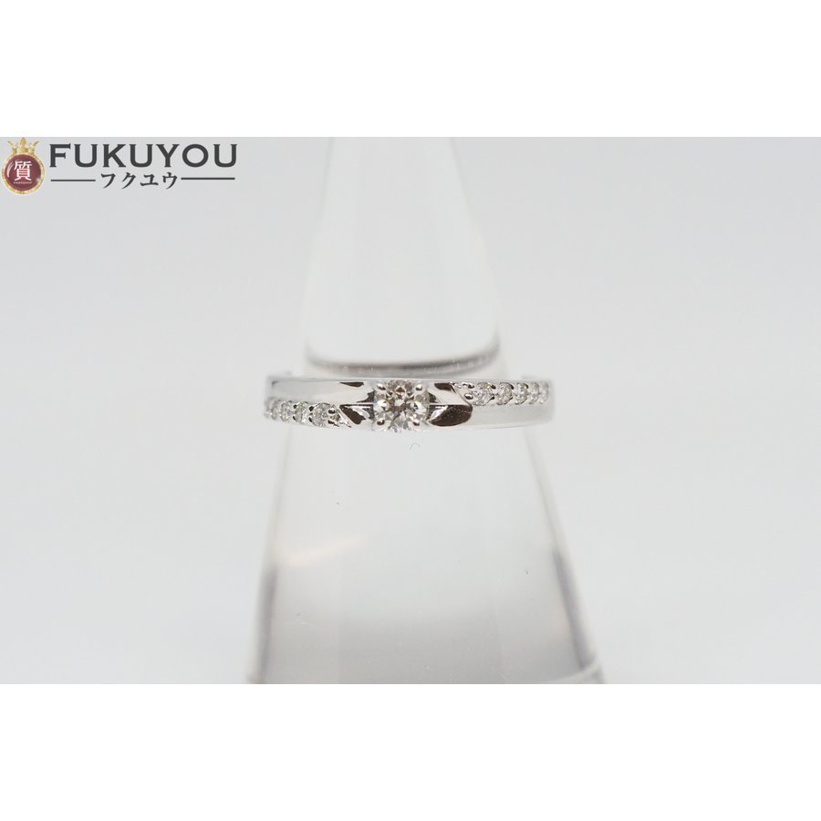 お歳暮・冬ギフト特集2024 Pt900 ダイヤモンド 0.160ct メレダイヤモンド 総0.10ct プラチナリング 11号 3.7g 指輪 鑑定書付 プラチナ台