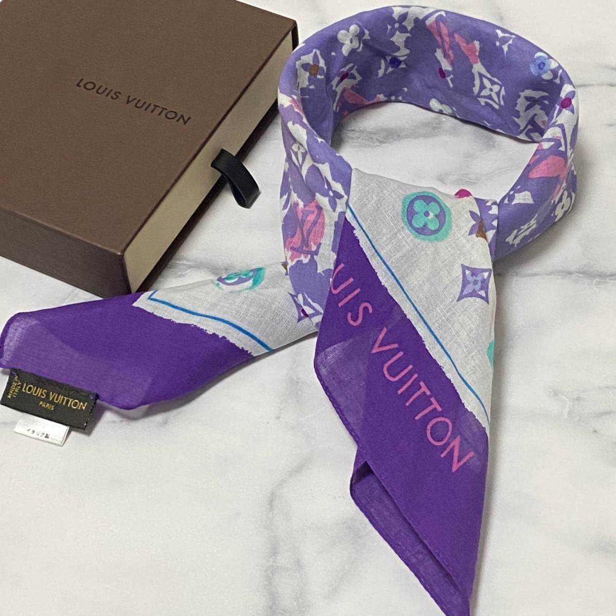 0720 LOUIS VUITTON ルイヴィトン エピス ハンカチーフ スカーフ