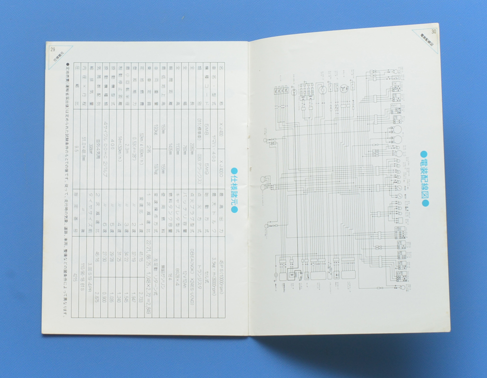 ヤマハ　XJ400　XJ400D　５M9　YAMAHA　XJ400　1981年4月　取扱説明書　電装配線図付き　空冷4サイクルDOHC4気筒【Y-MAN03-25】_画像3