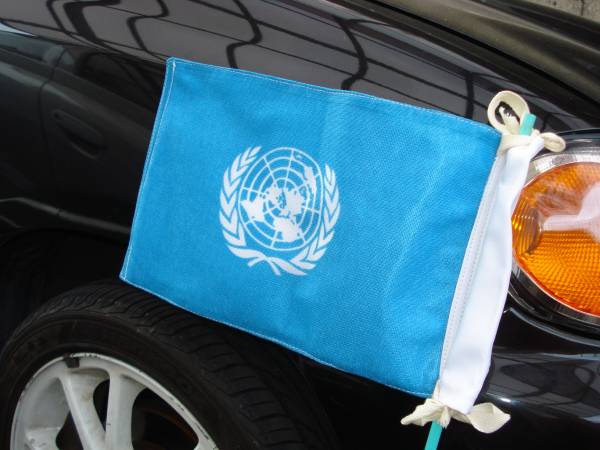 UN(国連)旗 /イギリス軍派遣部隊 /車両用/ 実物・未使用_画像1