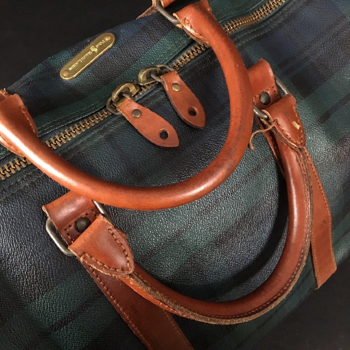 ER1024-4-3 POLO Ralph Lauren ラルフローレン チェック柄 スーツケース キャリーバッグ トランク 現状品 h27×w56×d25cm 140サイズ_画像9