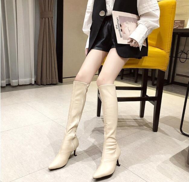 o сolor selection possible boots lady's long boots high heel po Inte dotu pin heel long height shoes shoes beautiful legs fatigue not 22cm~24.5cm black 