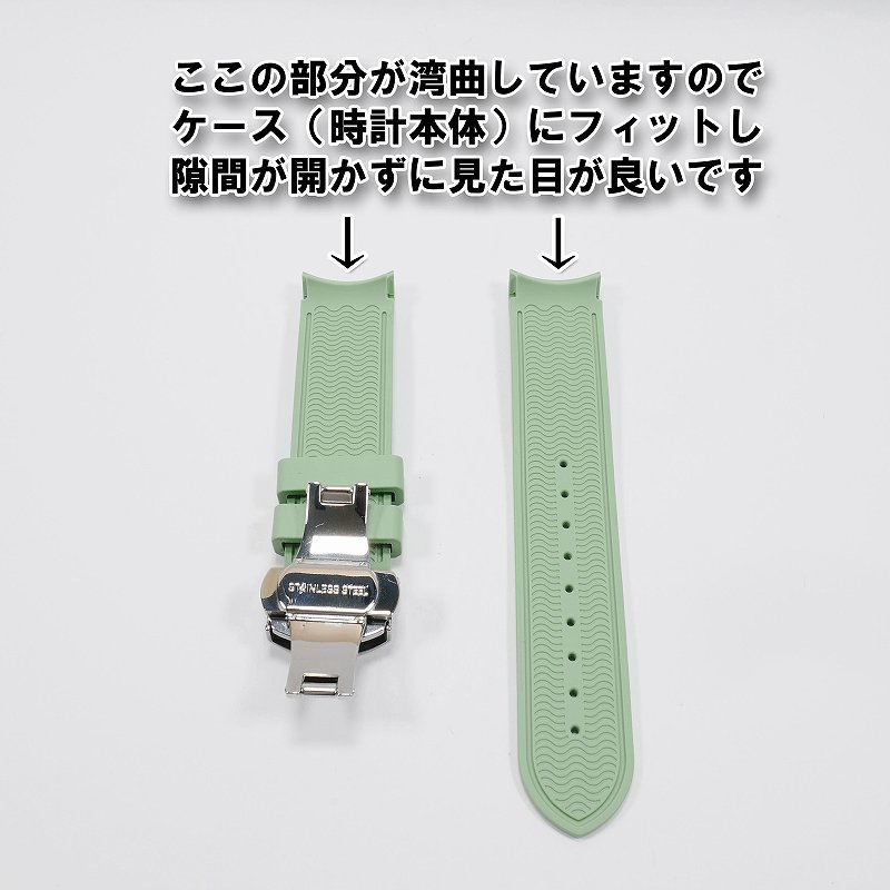 Swatch×OMEGA スウォッチ×オメガ 専用ラバーベルト Ｄバックル付き Earth（ライトグリーン）_画像3