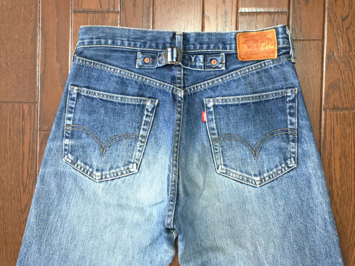 ９０ｓ ビンテージ リーバイス LEVI'S 702-XX ビンテージ スタイル バックルバック ひげ落ち ジーンズ w31 復刻 BIGE 赤耳 ハチノス デニム_画像3