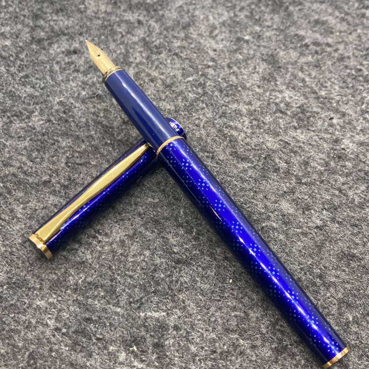 PE1077□PILOT パイロット 万年筆 L ペン先 14K-585 F ブルー 筆記未確認 レトロ オールド_画像1