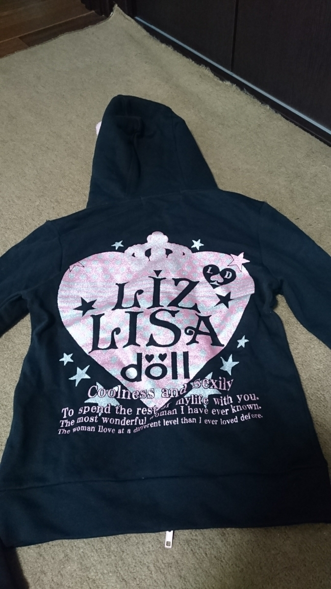 LIZ LISA Liz Lisa tag equipped boa attaching Parker black pink 160 regular price 6195 jpy outer garment mo Como ko