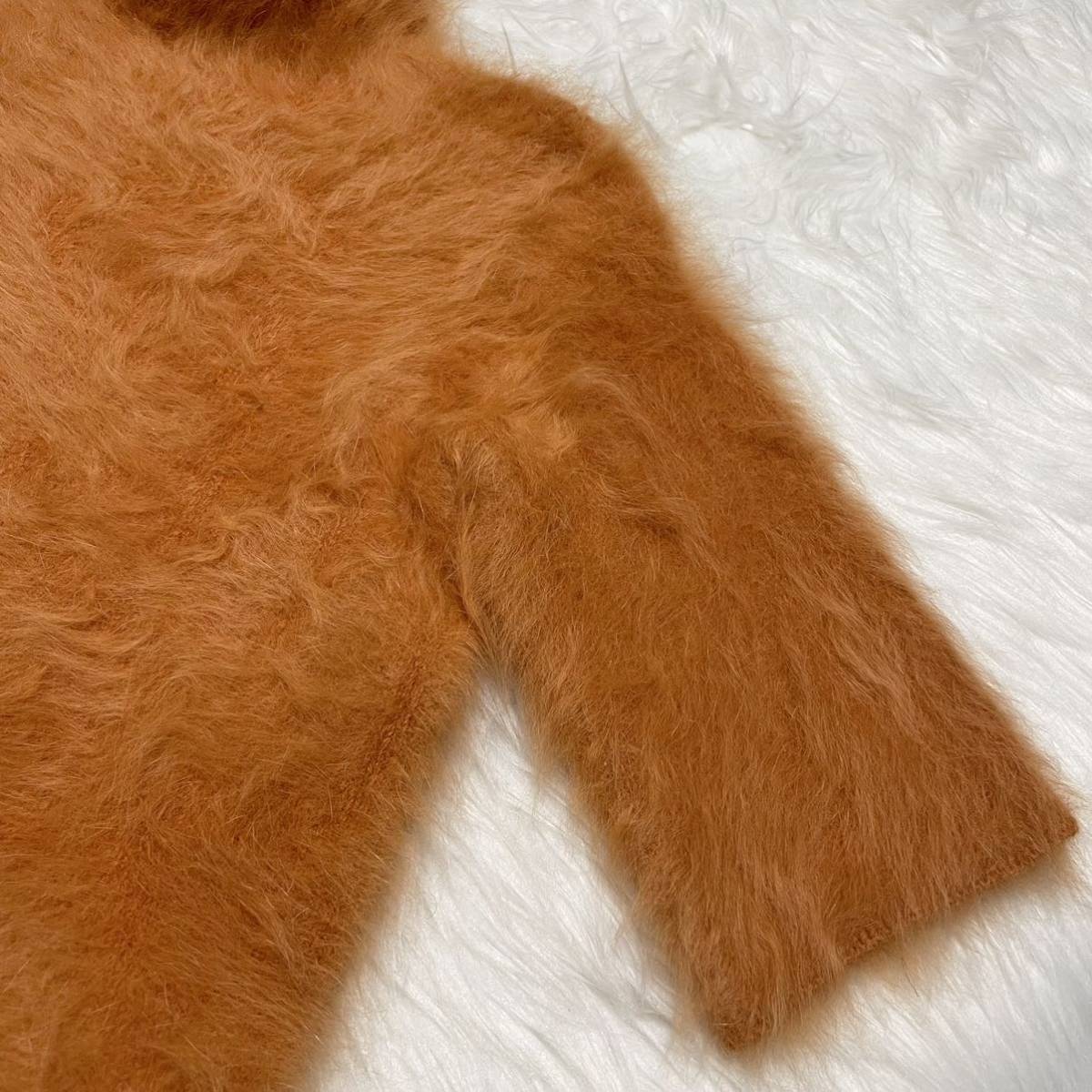 本物 コレクションモデル ルイヴィトン 五分袖 半袖 ニット セーター アンゴラ混 S オレンジ系 橙系 LOUIS VUITTON_画像8