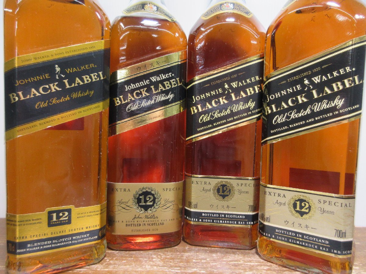 12本セット ジョニーウォーカー ブラックラベル 黒キャップ JOHNNIE WALKER 700-750ml スコッチウイスキー 未開栓古酒 1円スタート/11-10-6_画像5