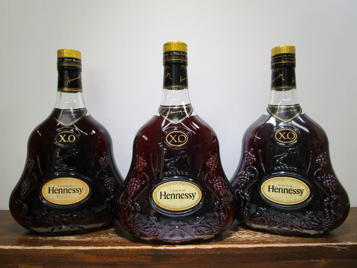 5本セット ヘネシー XO クリアボトル 金キャップ 700ml 40% Hennessy