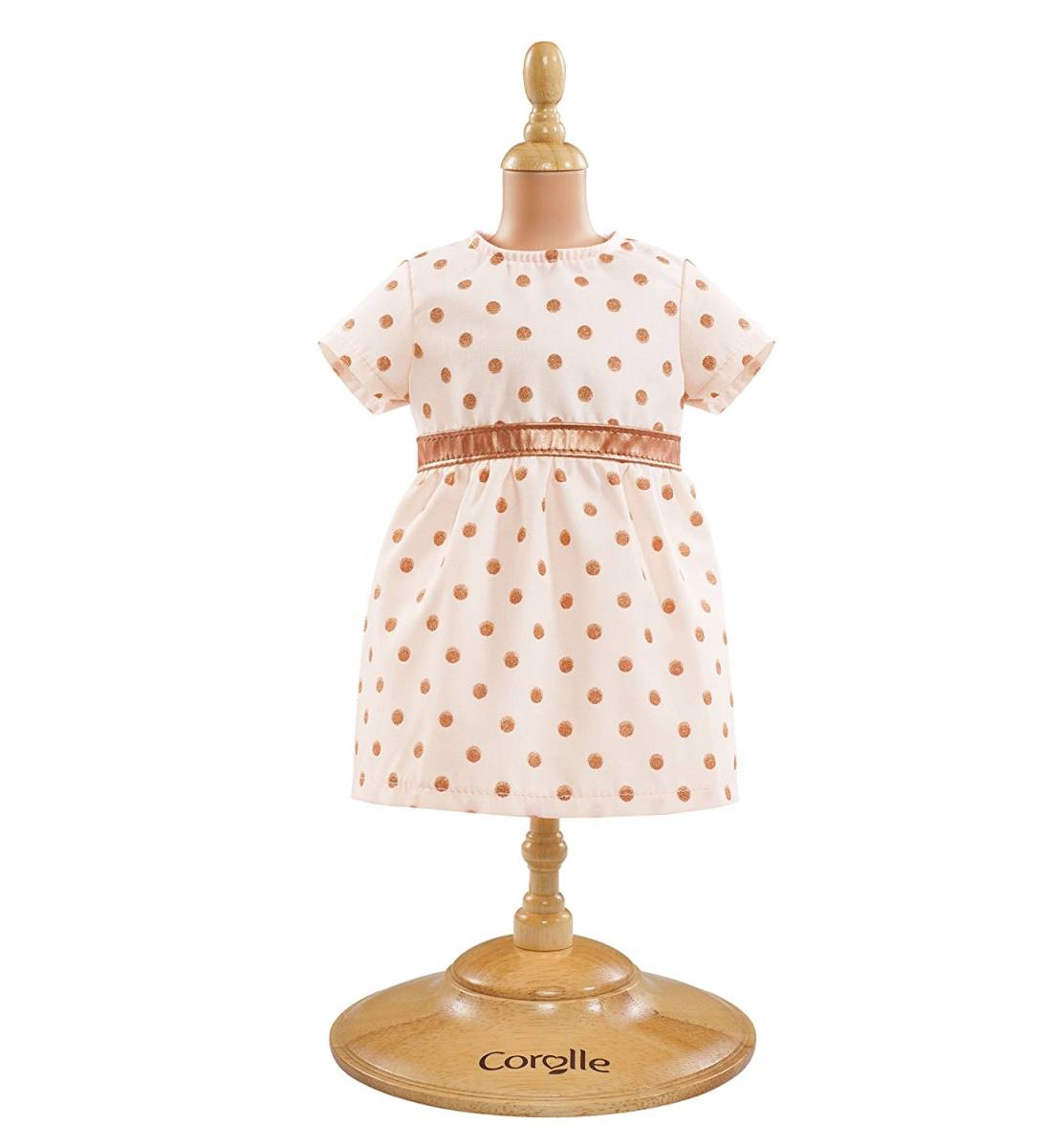 送料無料　フランス　COROLLE 30cm 12インチ Mon Premier 人形のお洋服 Pink Gold Dress_画像1