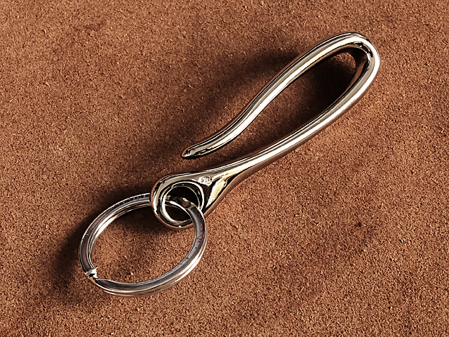  nickel tsuli burr hook key holder ( silver ).... crochet needle fishhook key hook key ring double ring silver color key chain 