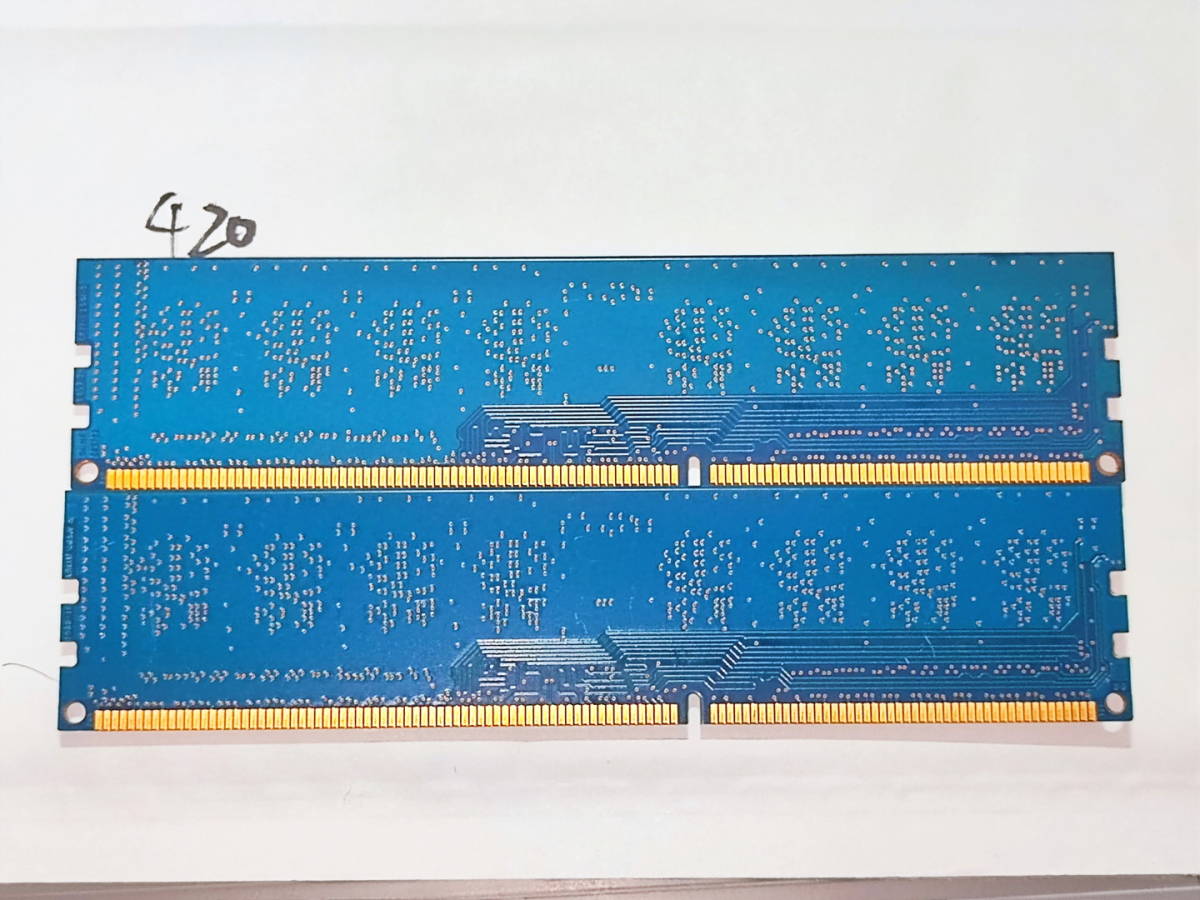 420 【動作品】 SK hynix KOREA メモリ (4GB×2枚組) 8GBセット DDR3-1600 PC3-12800U UDIMM 240 片面 動作確認済み デスクトップ_画像2