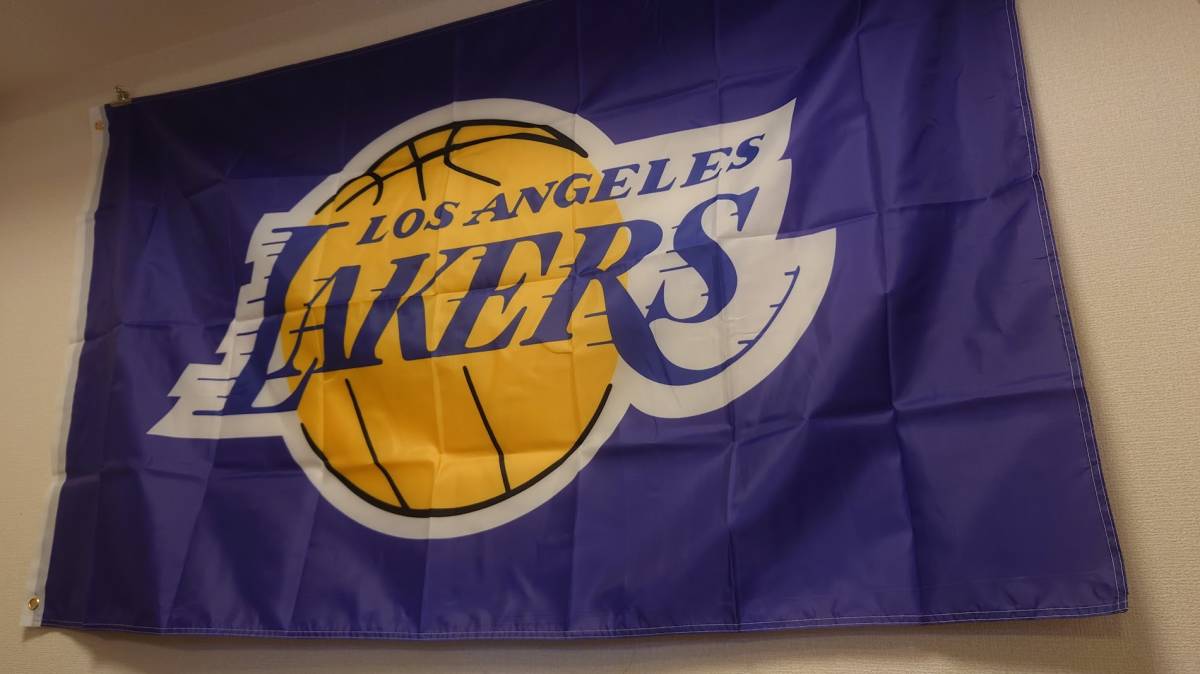 NBA　ロサンゼルス・レイカーズ　特大 バナー フラッグ　パープル　旗_画像3
