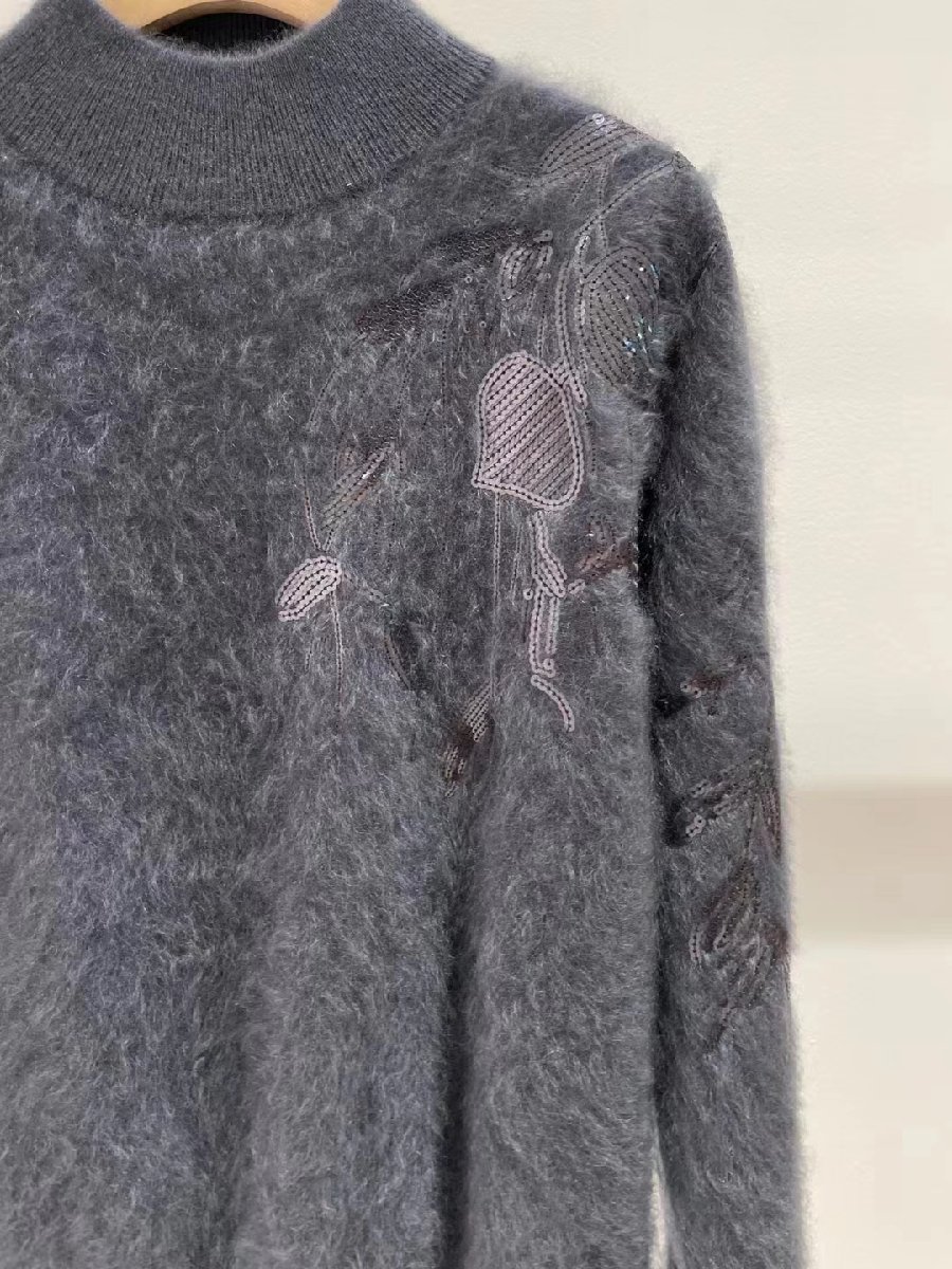 BC レディース ニット セーター カシミア100％ 刺繍あり 無地 サイズ