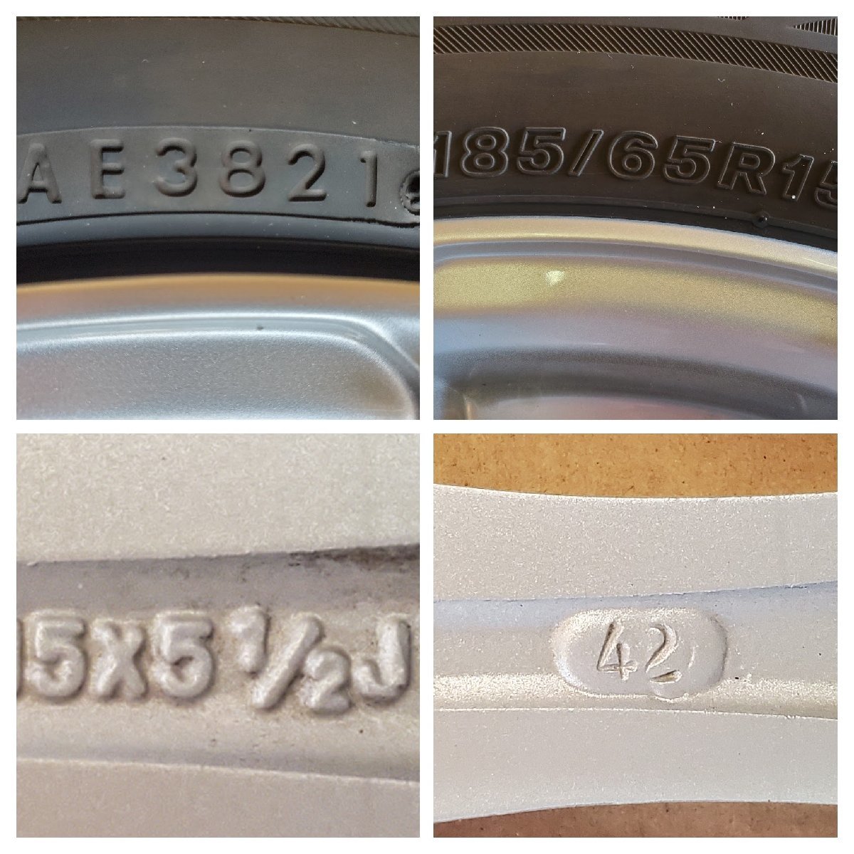 ◎A2070 ☆7ｍｍ山■2021年■WEDS Slayer■15x5.5 PCD100x4H +42■スタッドレス■BRIDGESTONE Blizzak VRX2■185/65R15■ノート　キューブ_画像7