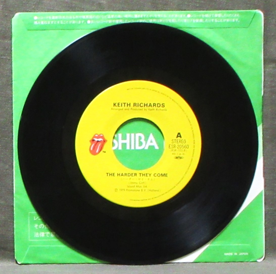 7''EP キース・リチャーズ [ハーダー・ゼイ・カム] B面ラン・ルドルフ・ラン/Keith Richards/The Harder They Come/Rolling Stones/’79年_画像3