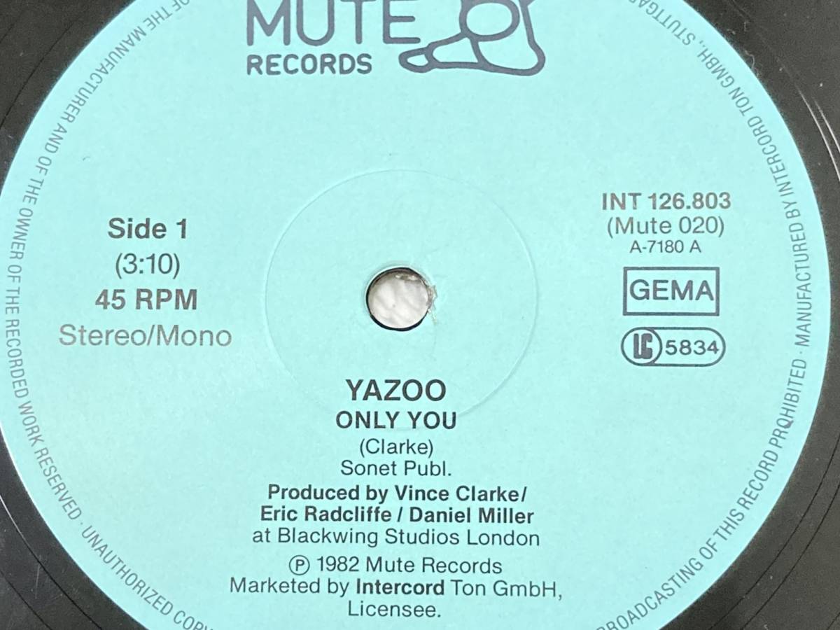 【80's】Yazoo / Only You、Situation （1982、12inch Maxi-Single、西ドイツ盤、Situation：5:20、Only You：3:10、Mute Records）_画像3