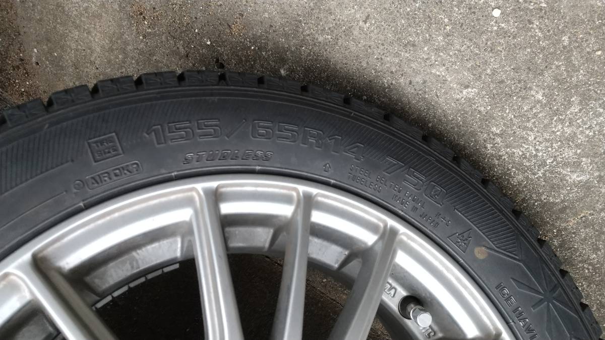 アルミホイール＆スタッドレスタイヤ　155/65R14　2016年　4本セット　軽自動車　グッドイヤー_画像5